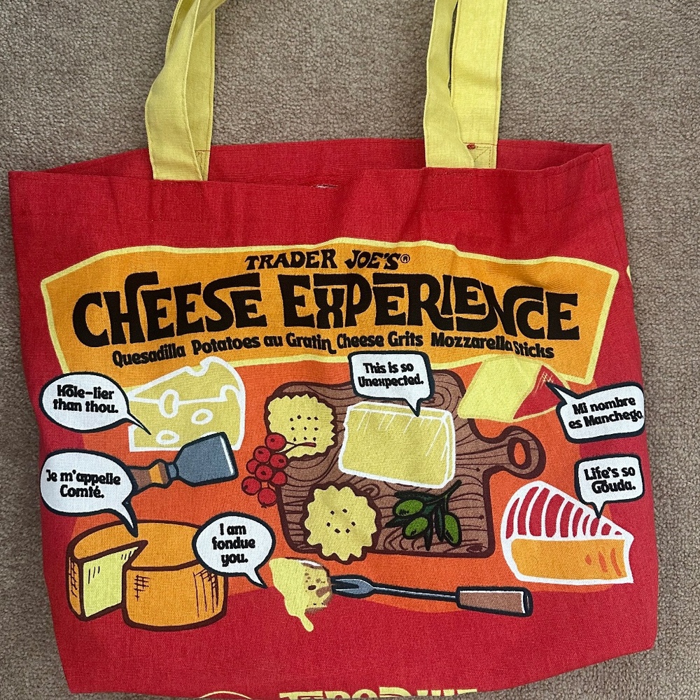 Trader Joe's Limited Edition Reusable Grocery Bag Cheese Lover